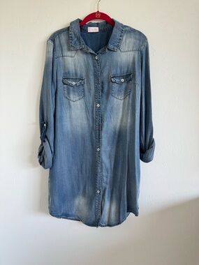 Chambray Button Down Dress NWOT